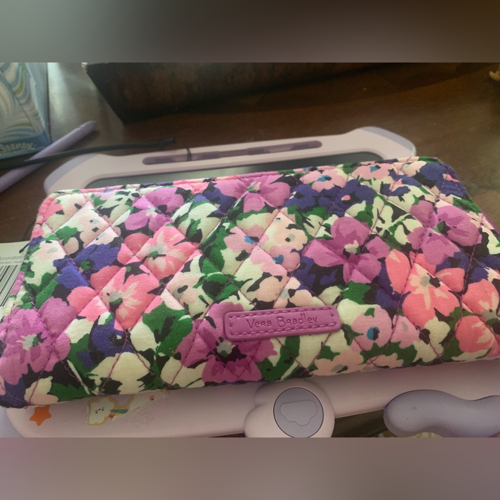 Vera Bradley Pink Purple Floral Quilted Wallet